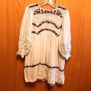 FREE PEOPLE mini dress boho hippie flowe child y2k sz S